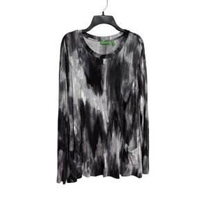 LOGO Instant Chic, Long Sleeve Top, Abstract Pattern Black/White, Women's Size L